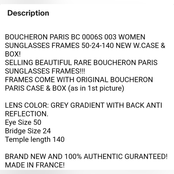 Boucheron Sunglasses - Picture 14 of 15